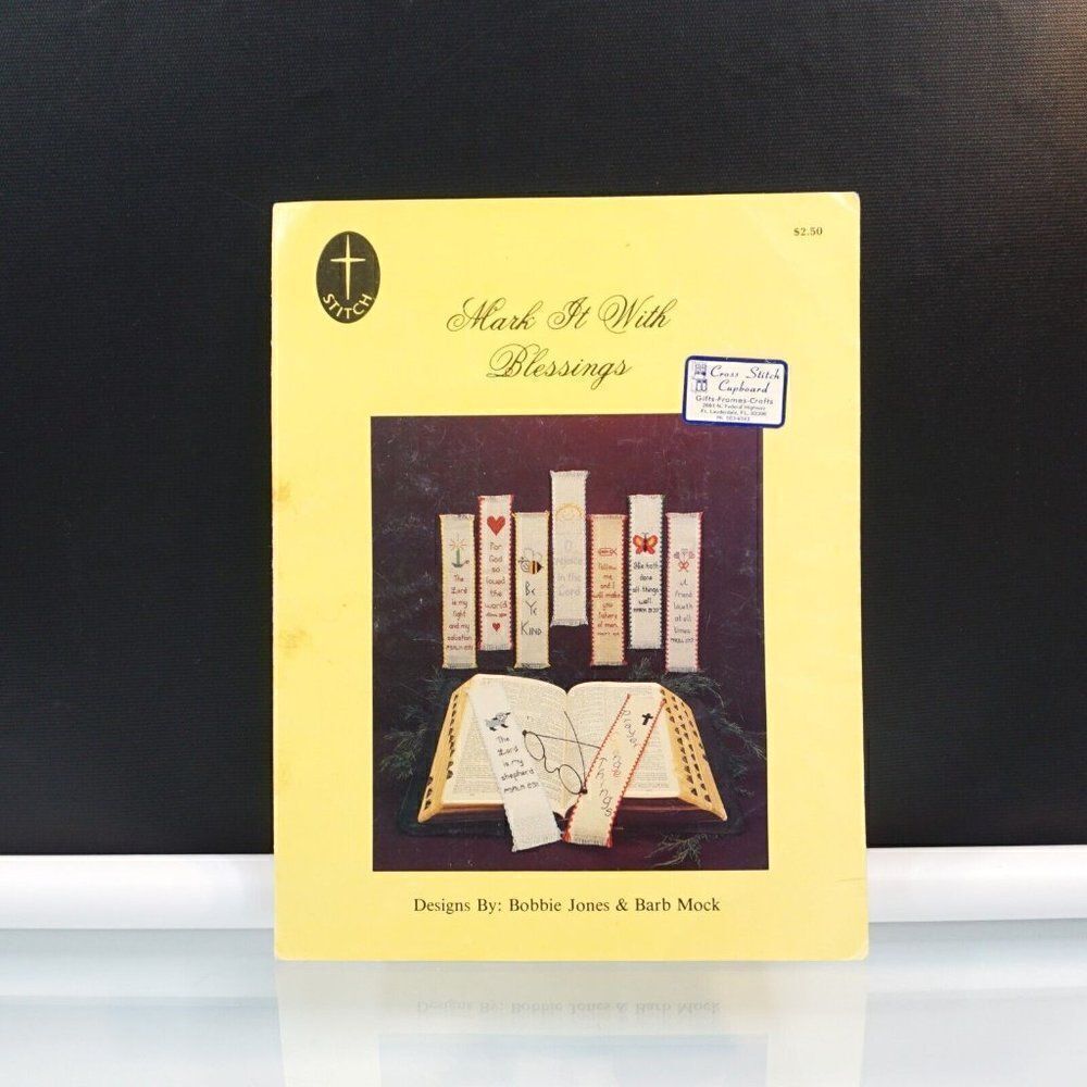 Mark It With Blessings by B Jones B Mock Cross Stitch Patterns Leaflet 1985